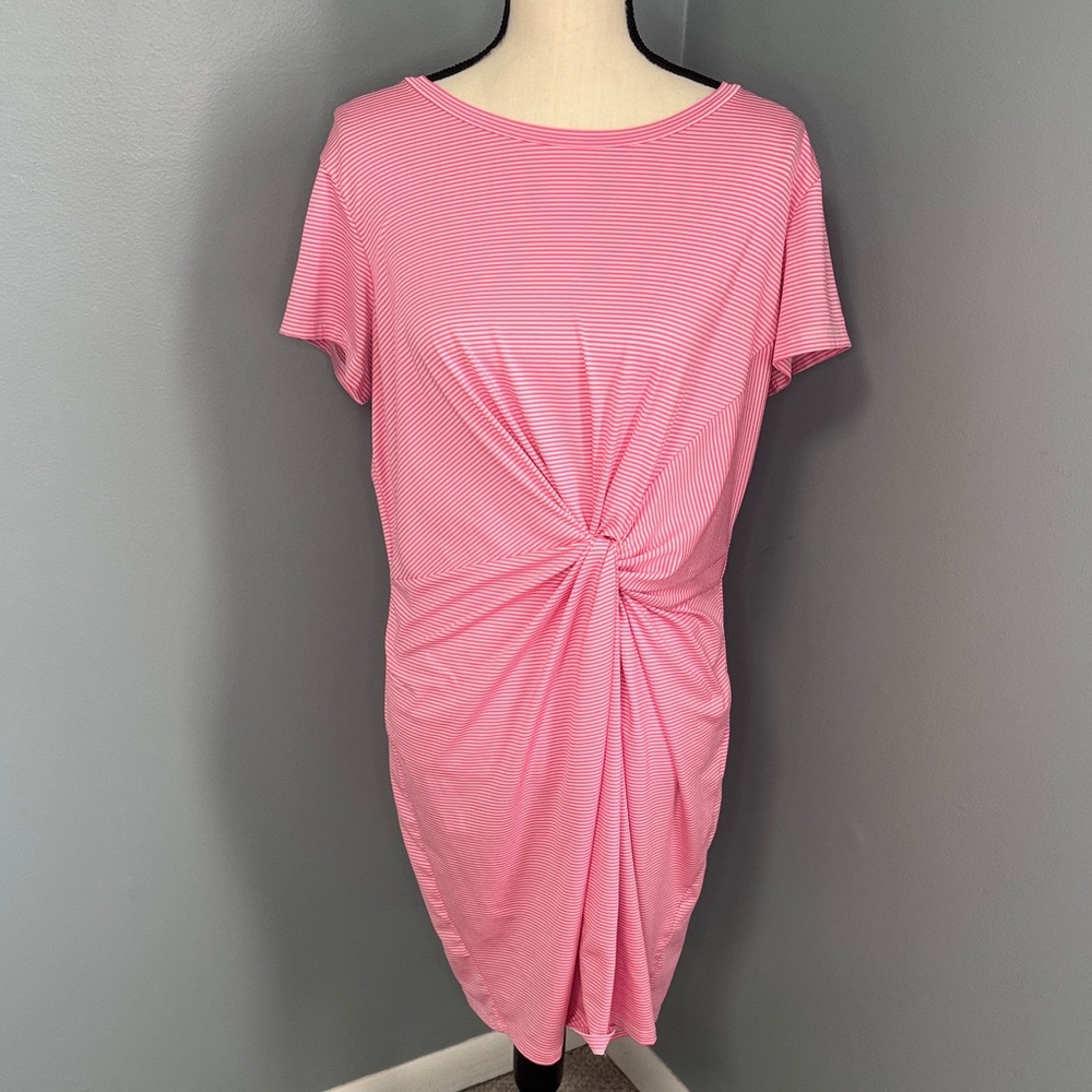 Vineyard Vines Women’s Pink Striped Sankaty Knot Dress Sz L